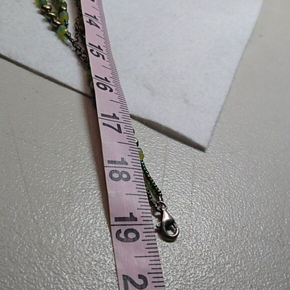 Retired Silpada Multi-Strand Green Pearl Jade Sterling Layered Necklace - Picture 5 of 5